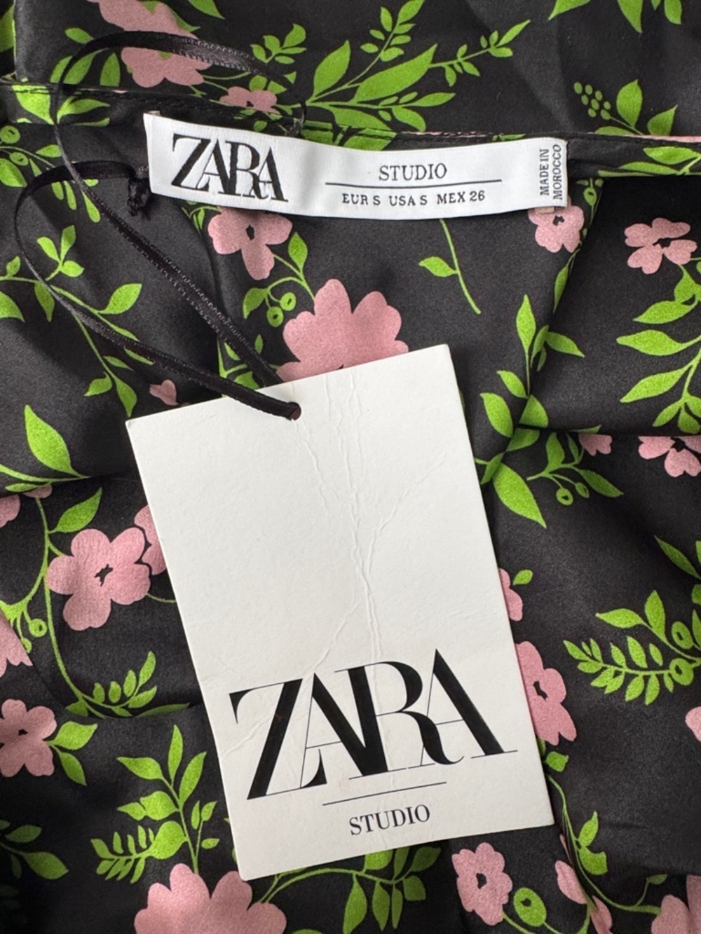 ZARA 100% Silk Asymmetric Floral Midi Dress – Size S - Picture 7 of 9